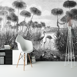 Papier Peint Panoramique Noir et Blanc Jungle | La Tropicale Déco 🌴